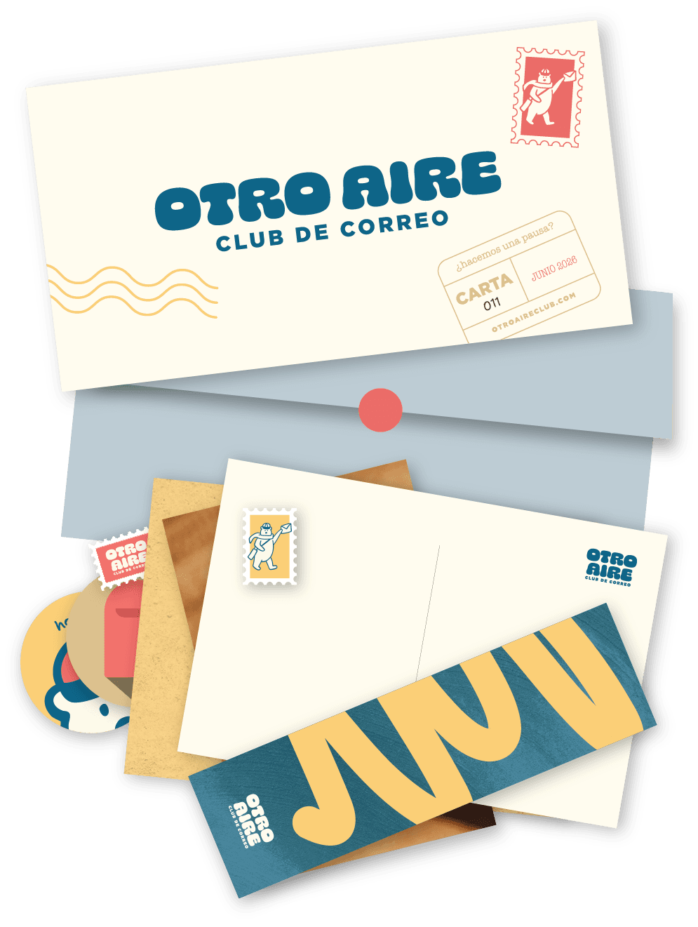 Sobre con papelería de Otro Aire